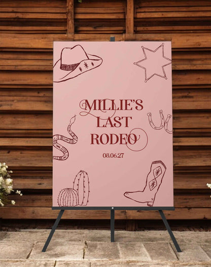 Last Rodeo Hen Party Sign - Ivy and Gold Wedding Stationery