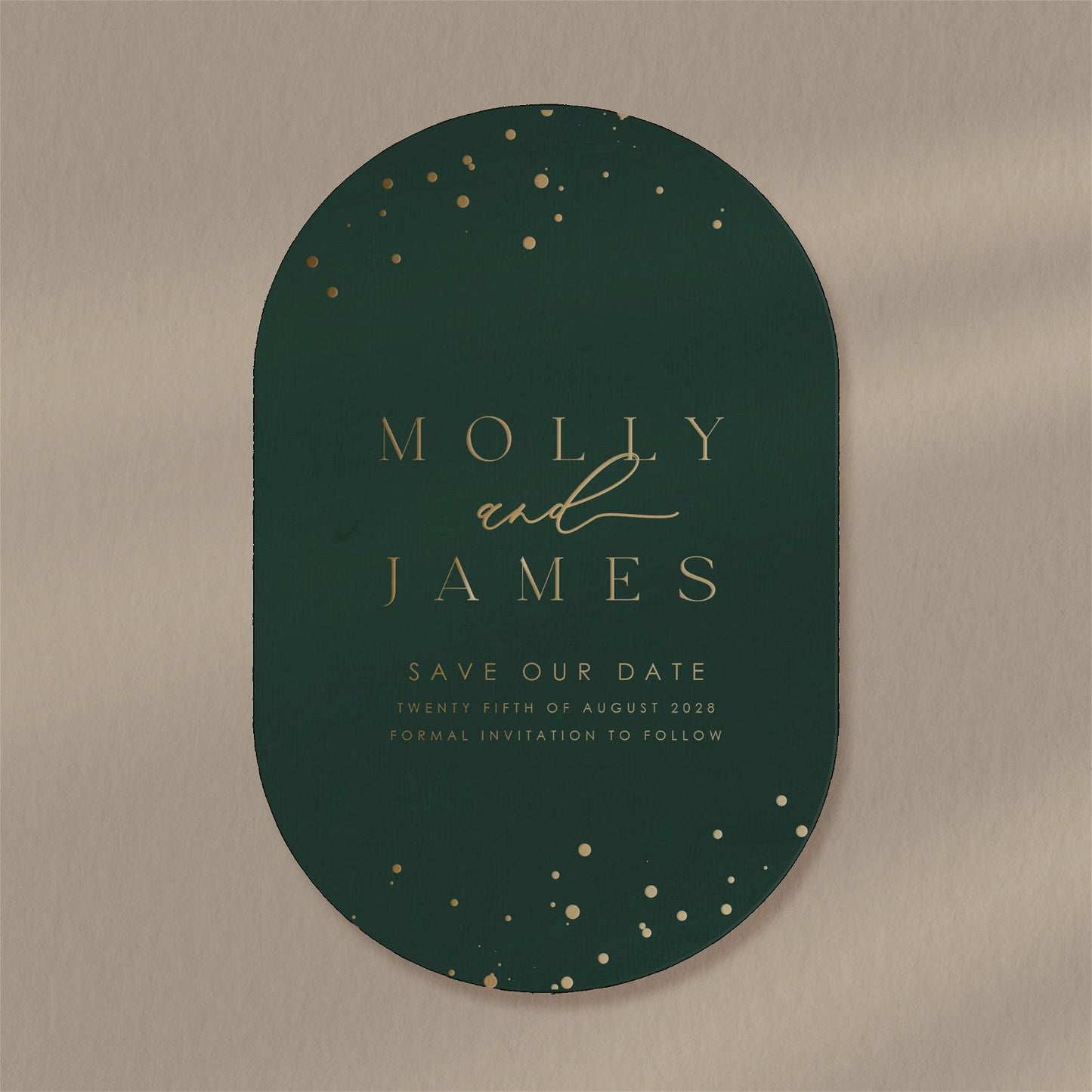 Molly | Confetti Save The Date  Ivy and Gold Wedding Stationery   