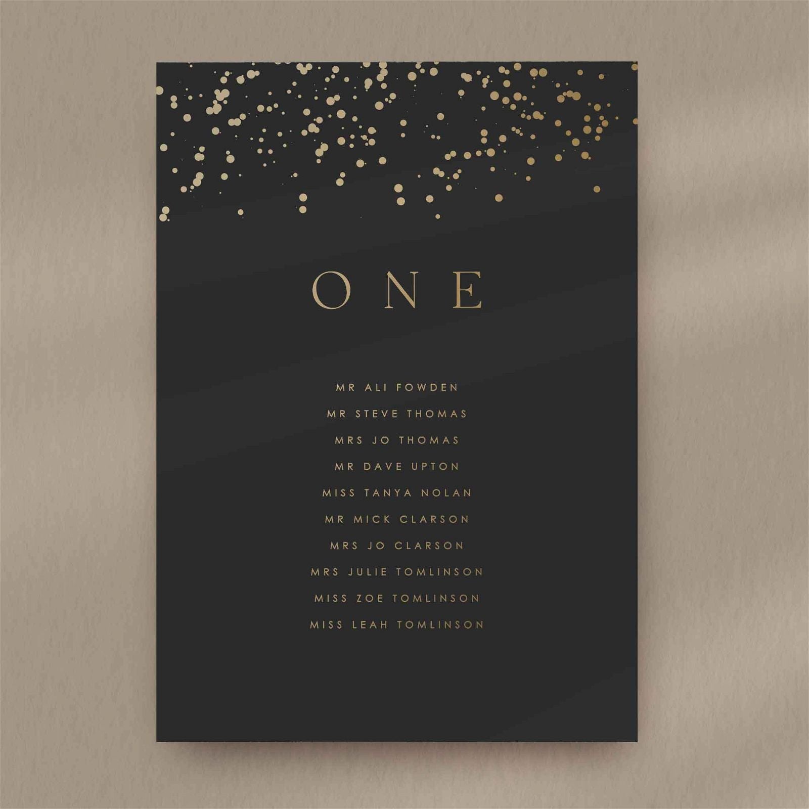 Molly Seating Plan Card  Ivy and Gold Wedding Stationery   