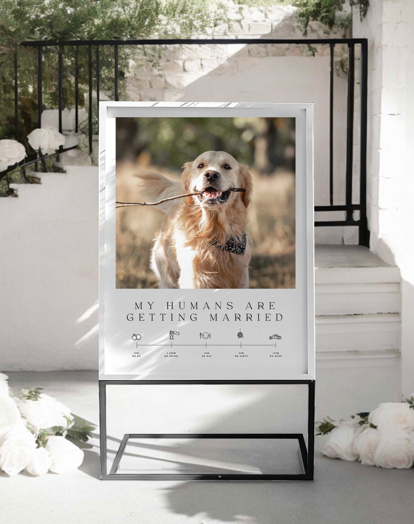 My Humans Are Getting Married Sign - Ivy and Gold Wedding Stationery -  