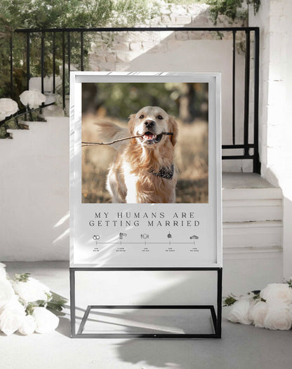 My Humans Are Getting Married Sign - Ivy and Gold Wedding Stationery -  