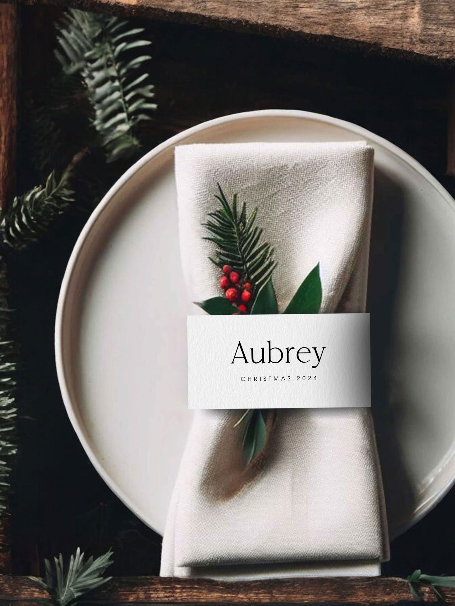 Christmas Names Napkin Band Digital Template