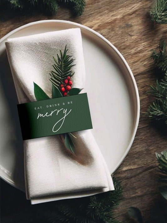 Eat, Drink & Be Merry Napkin Bands