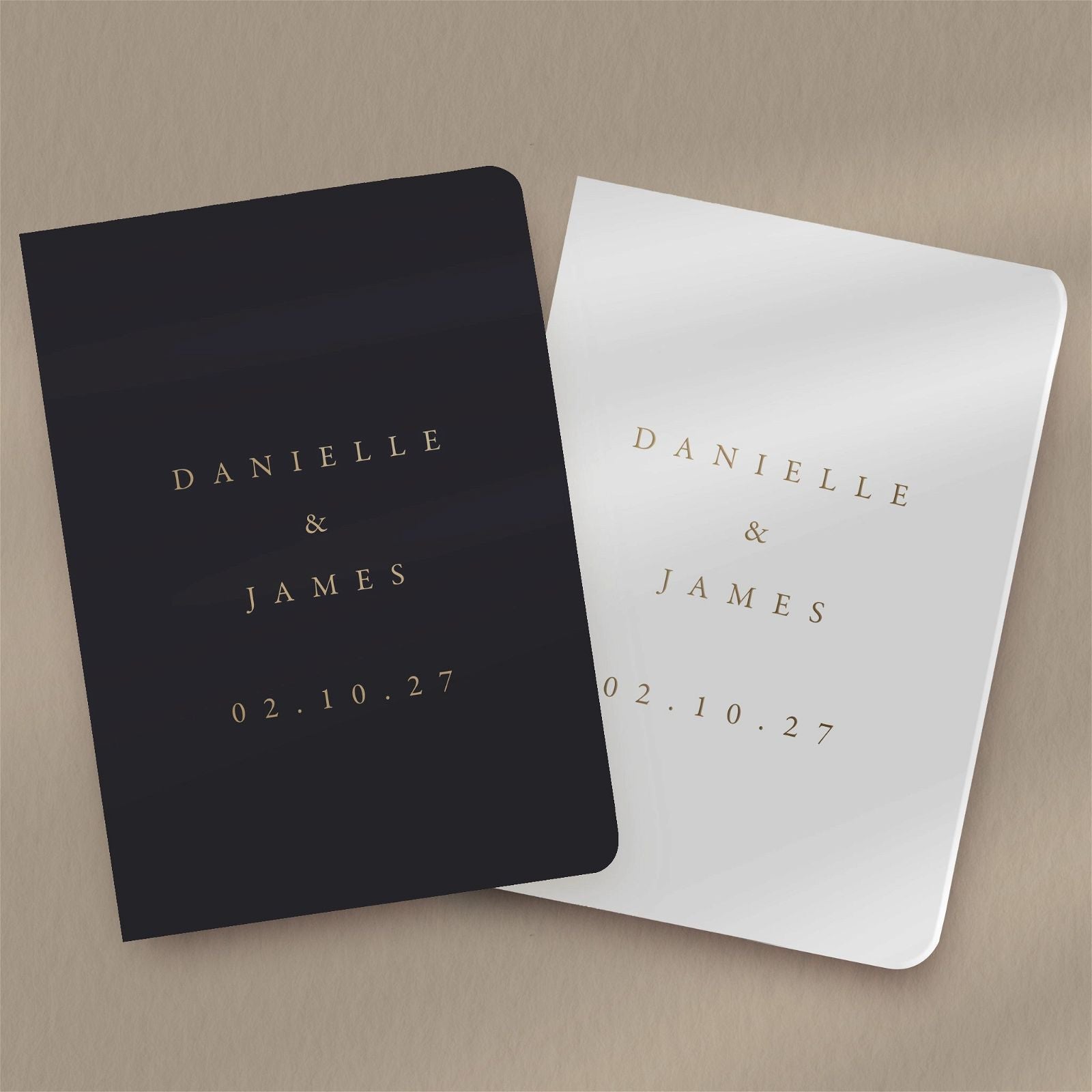 Name & Date Vow Books  Ivy and Gold Wedding Stationery   