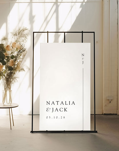 Natalia | Minimalist Welcome Sign - Ivy and Gold Wedding Stationery