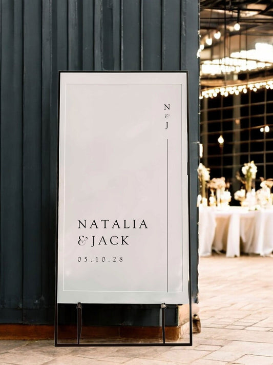 Natalia | Minimalist Welcome Sign - Ivy and Gold Wedding Stationery