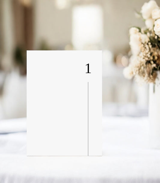 Natalia | Minimalist Table Number - Ivy and Gold Wedding Stationery