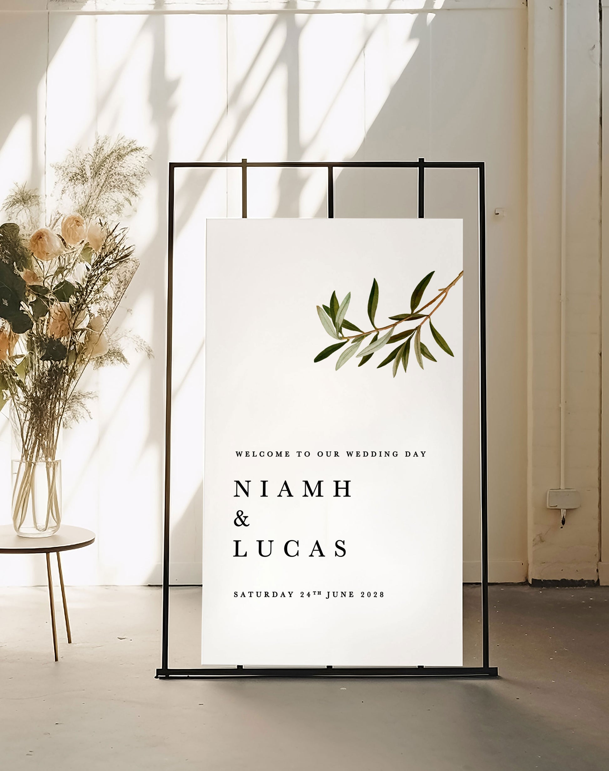 Niamh | Greek Welcome Sign - Ivy and Gold Wedding Stationery