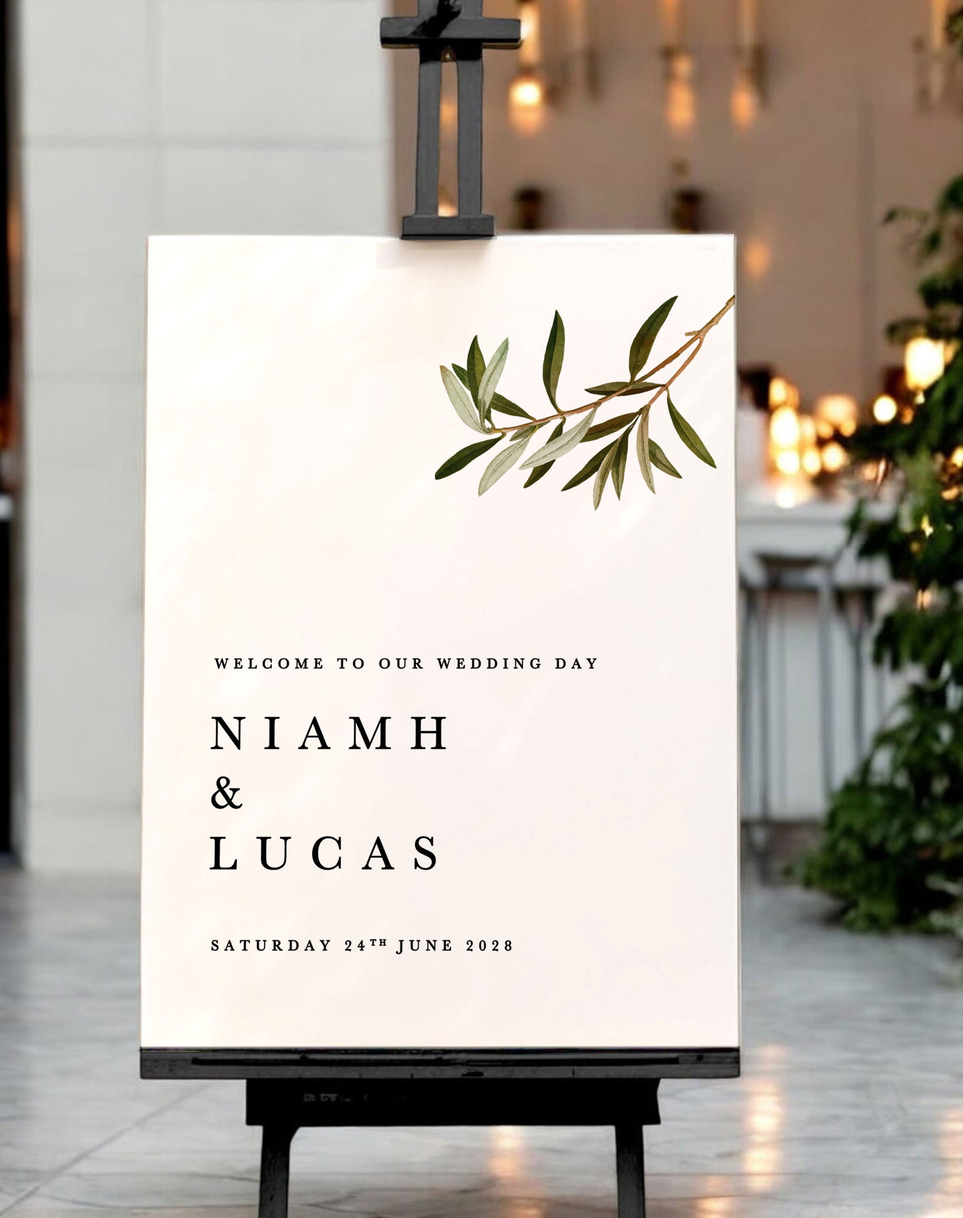 Niamh | Greek Welcome Sign - Ivy and Gold Wedding Stationery