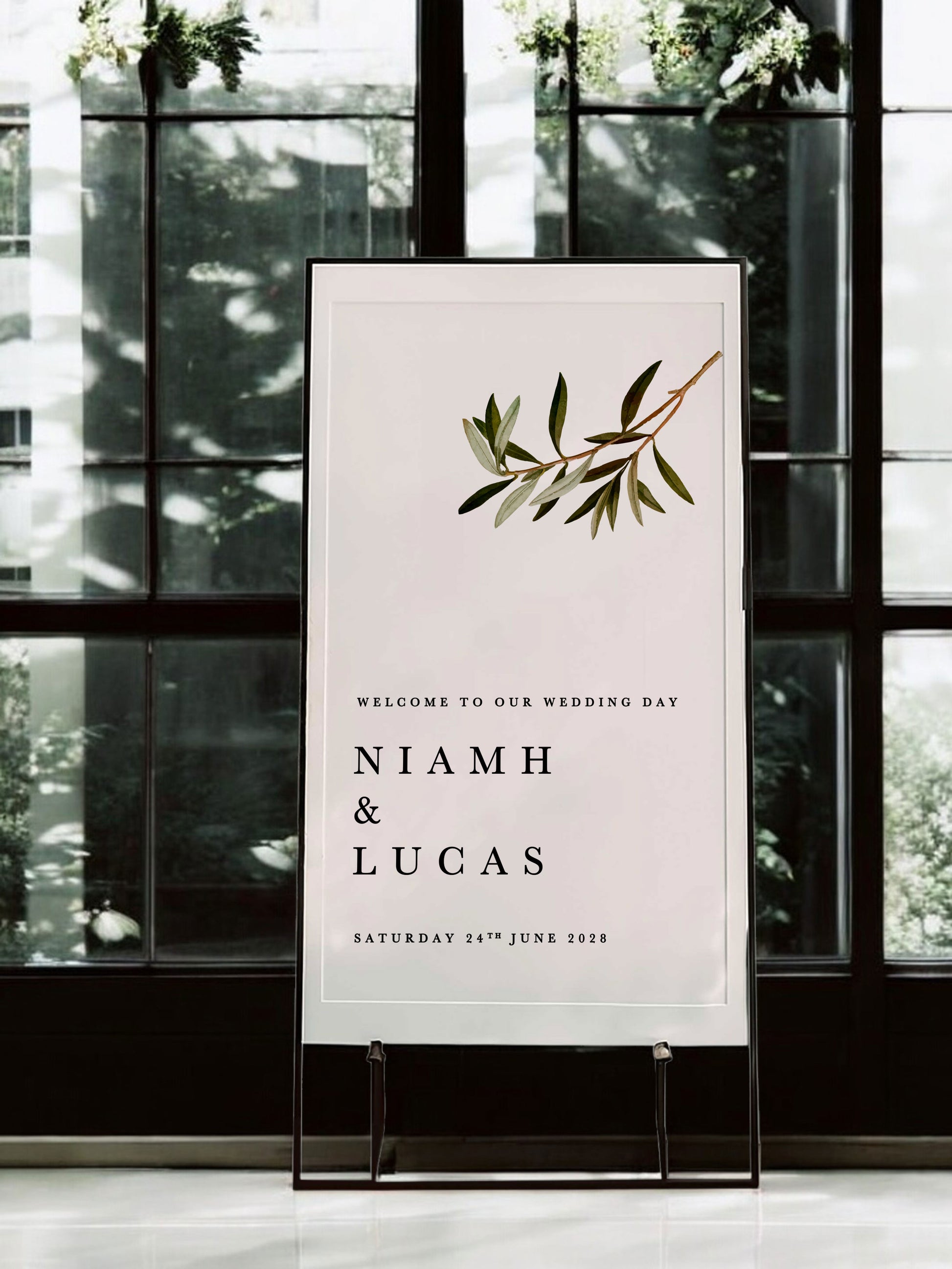 Niamh | Greek Welcome Sign - Ivy and Gold Wedding Stationery