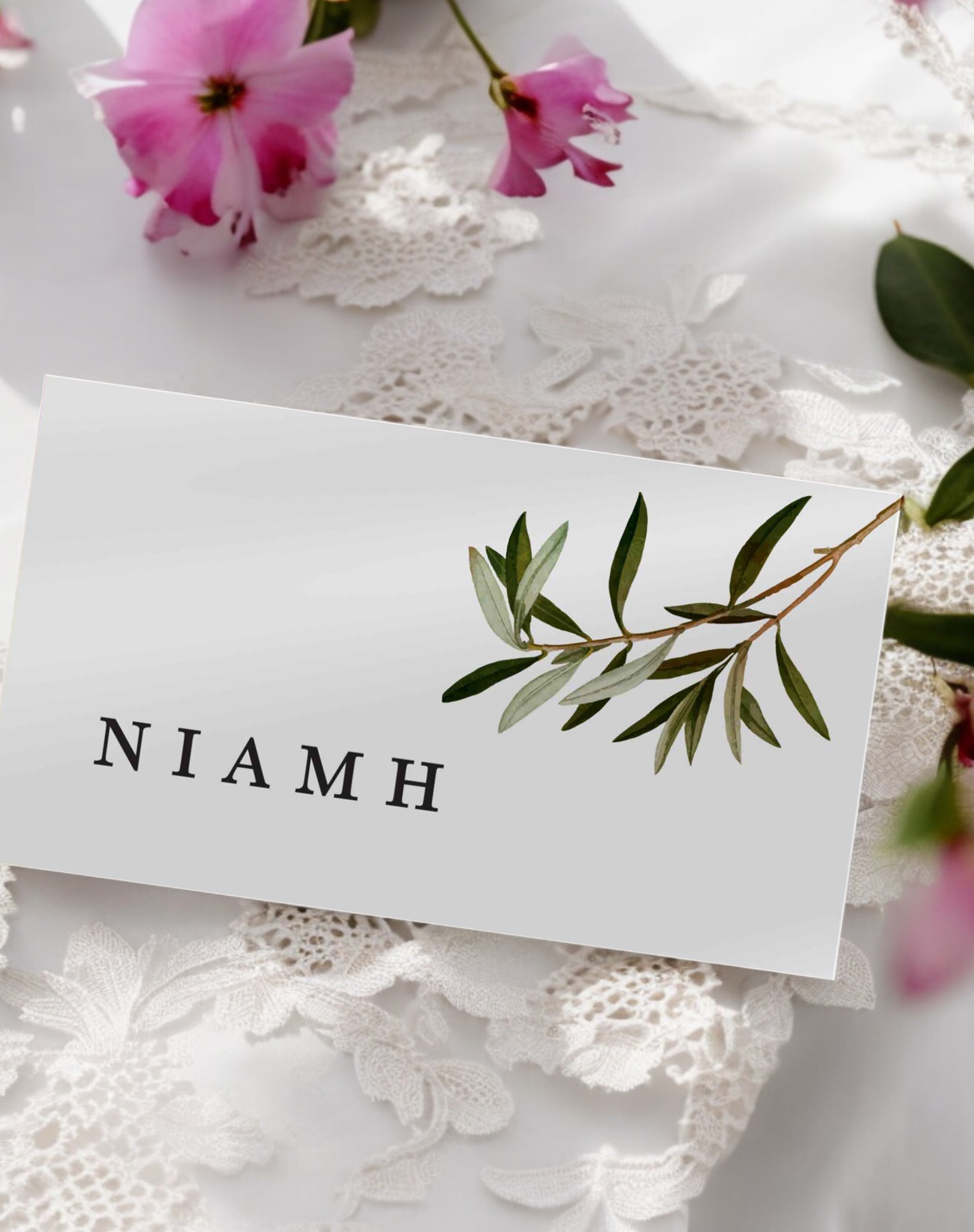 Niamh | Greek Place Card - Ivy and Gold Wedding Stationery -  