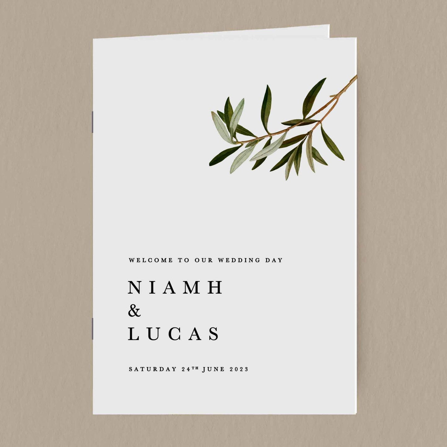 Niamh Order Of Service  Ivy and Gold Wedding Stationery   