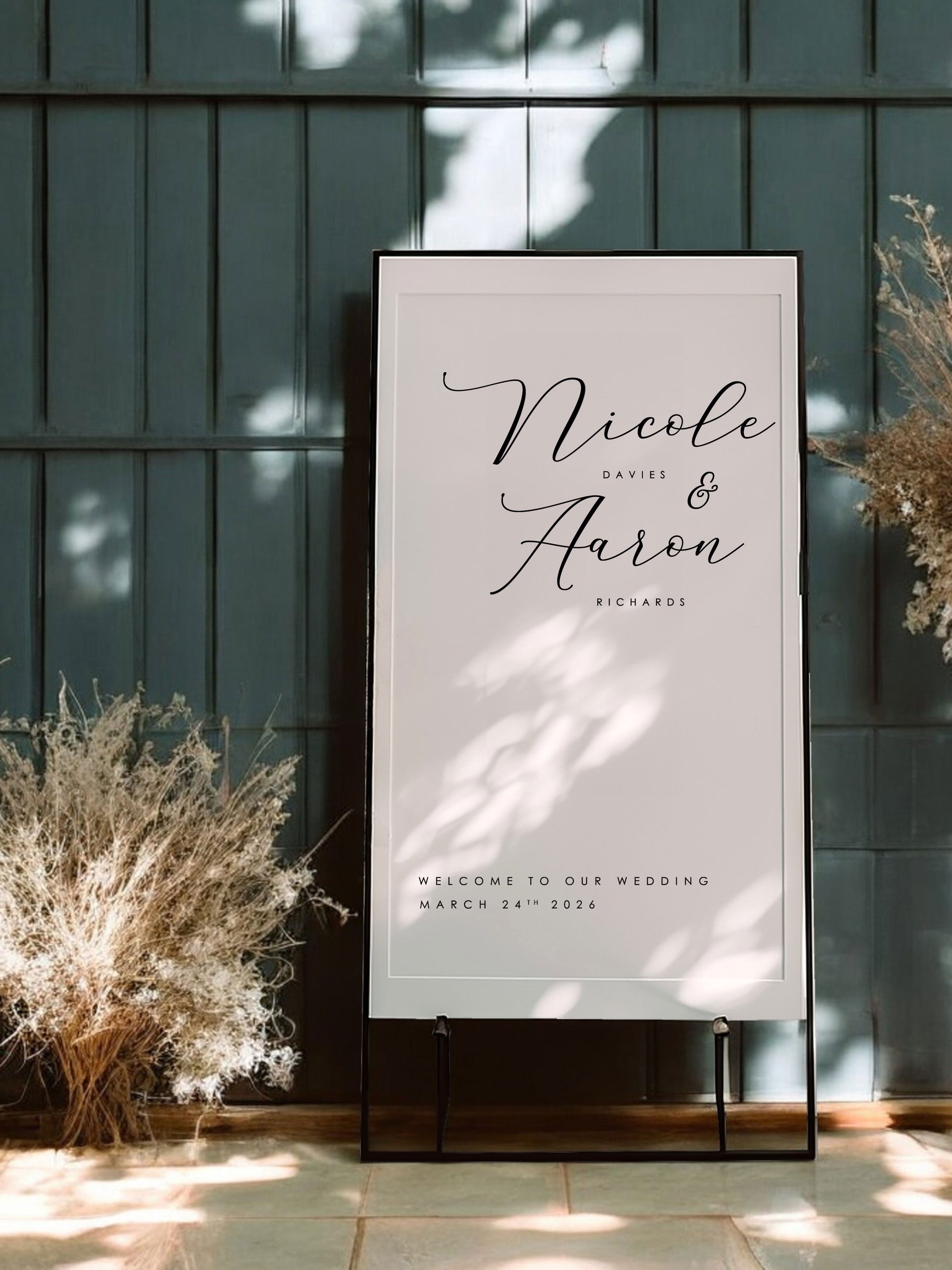 Nicole | Elegant Welcome Sign - Ivy and Gold Wedding Stationery