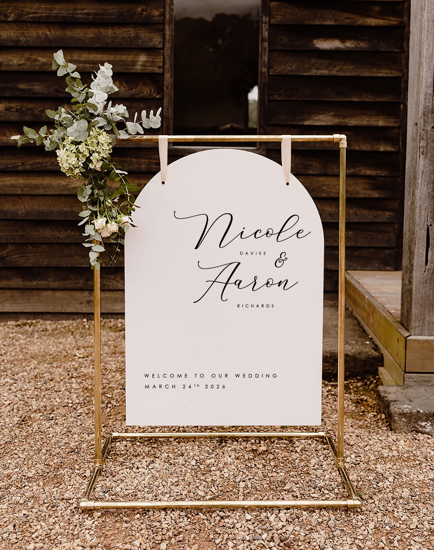 Nicole | Elegant Welcome Sign - Ivy and Gold Wedding Stationery