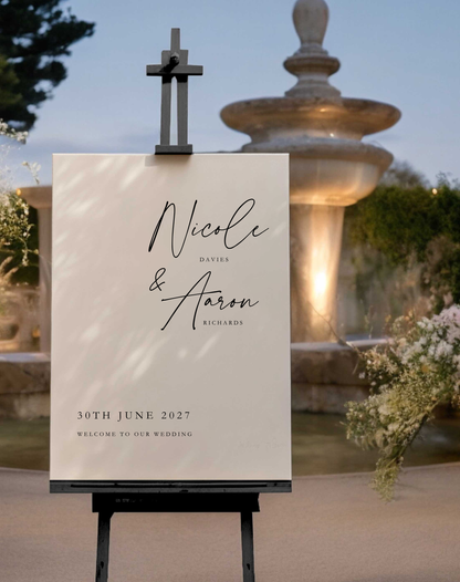 Nicole | Elegant Welcome Sign - Ivy and Gold Wedding Stationery