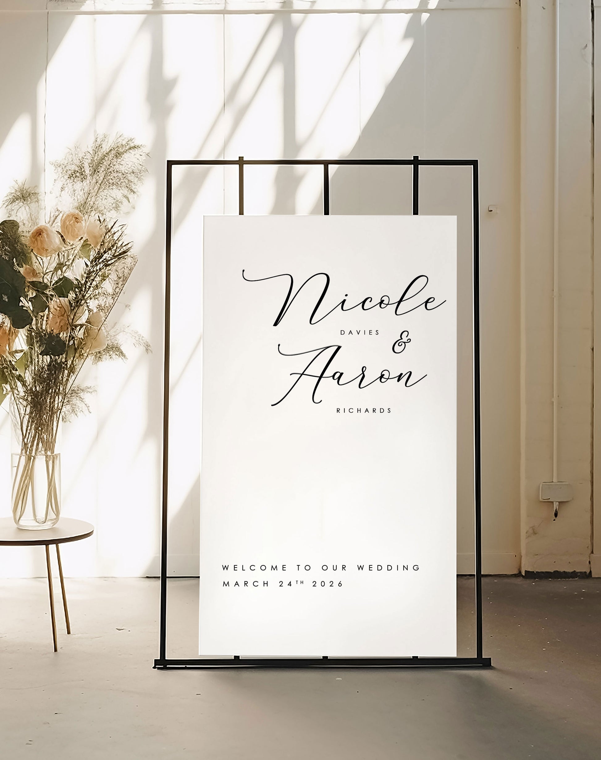 Nicole | Elegant Welcome Sign - Ivy and Gold Wedding Stationery