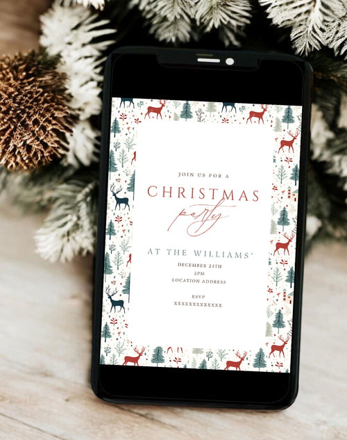 Christmas Party Invitation with Border Template