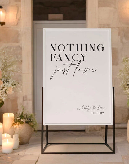 Nothing Fancy, Just Love Sign - Ivy and Gold Wedding Stationery -  