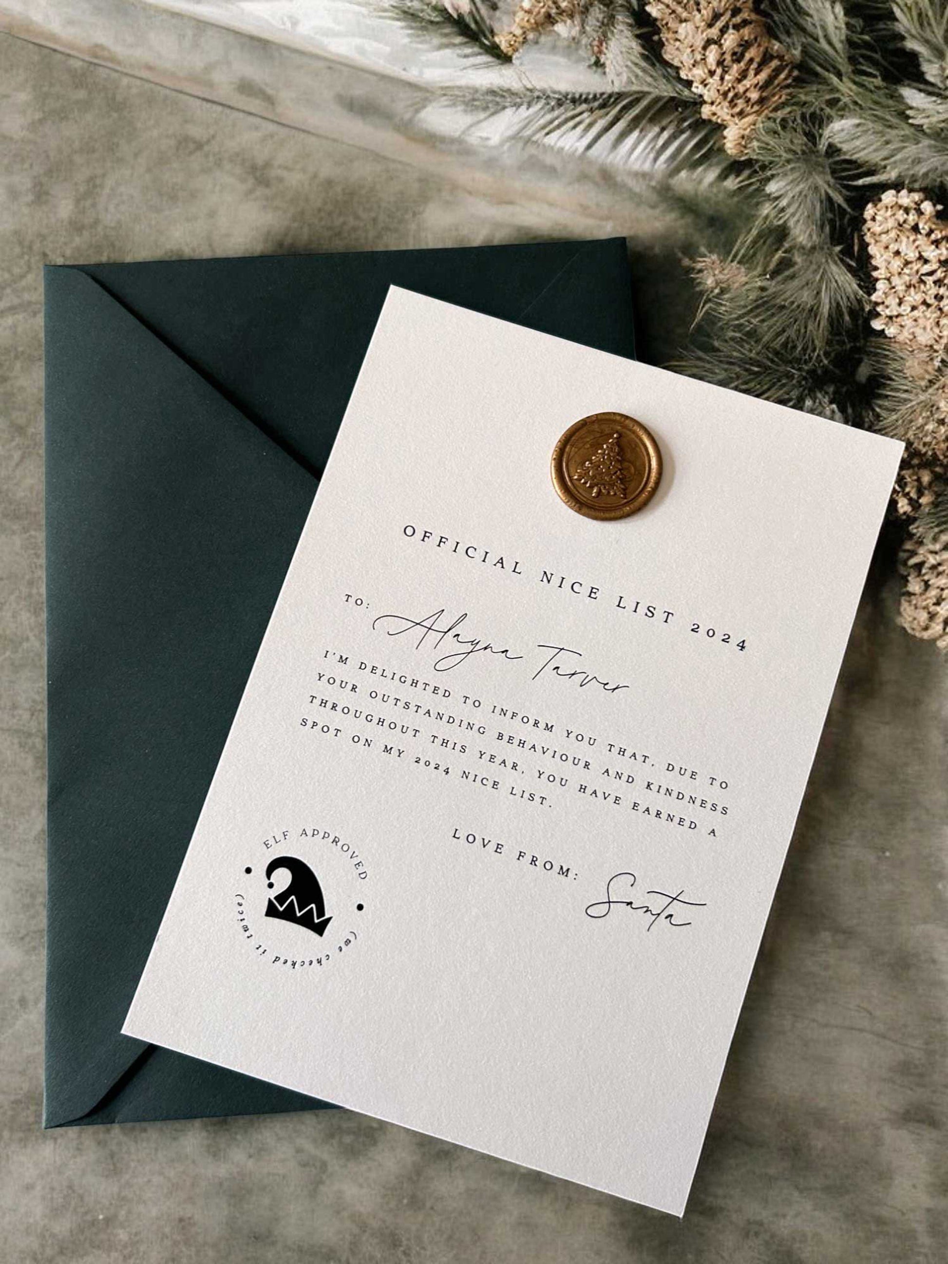 Letter from Santa - Ivy and Gold Wedding Stationery