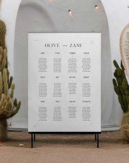 Olive | Boho Seating Plan - Ivy and Gold Wedding Stationery -  