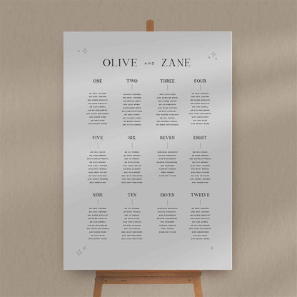 Olive Seating Plan  Ivy and Gold Wedding Stationery   