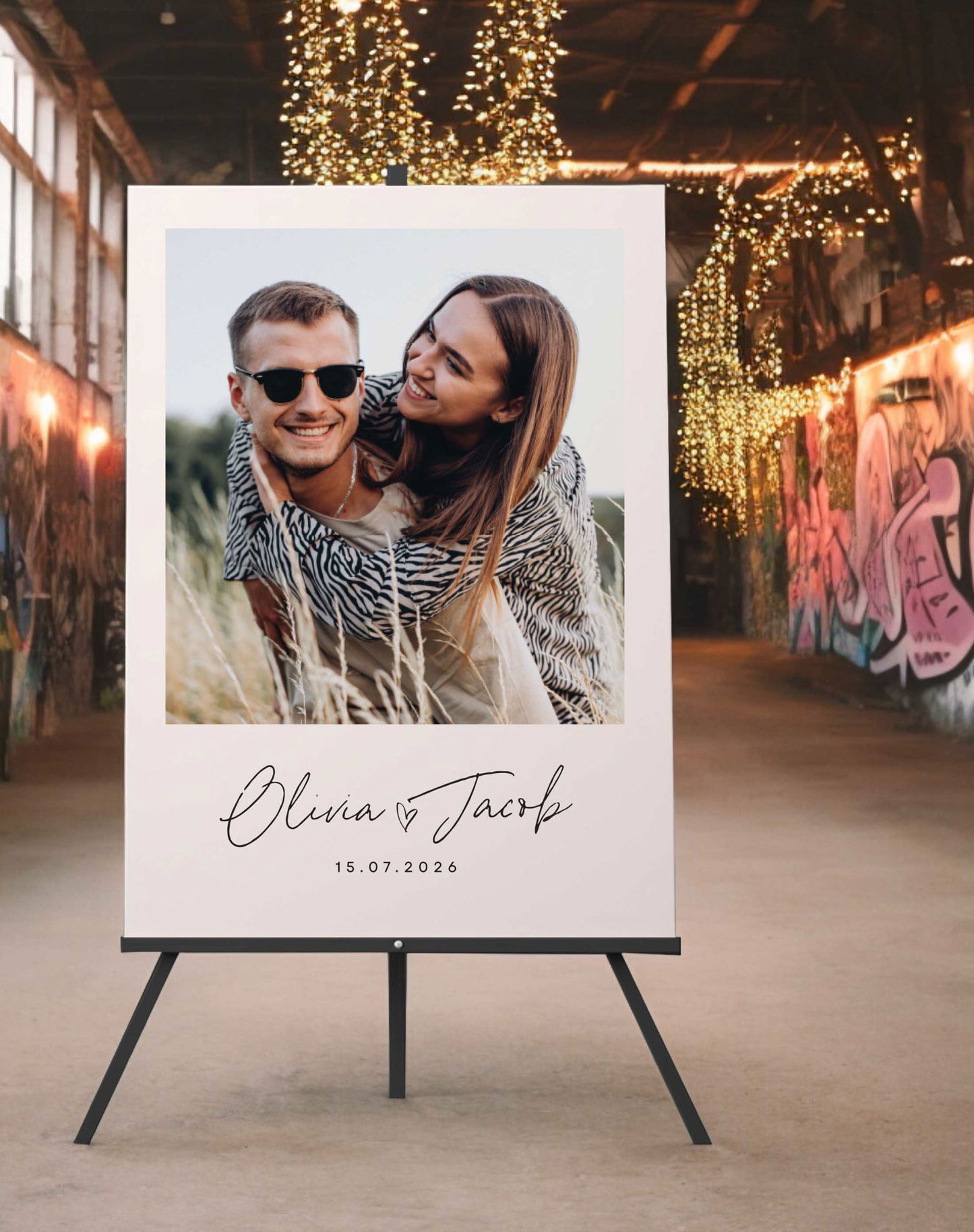 Olivia | Polaroid Welcome Sign - Ivy and Gold Wedding Stationery -  