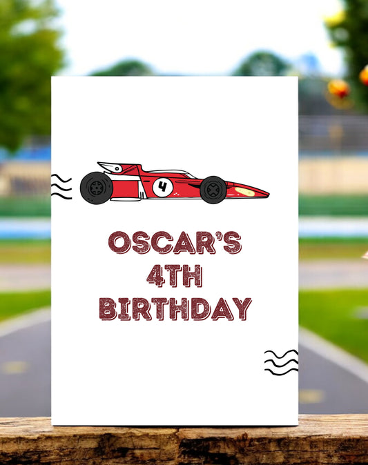 Oscar Race Car Birthday Party Welcome Sign - Ivy and Gold Wedding Stationery