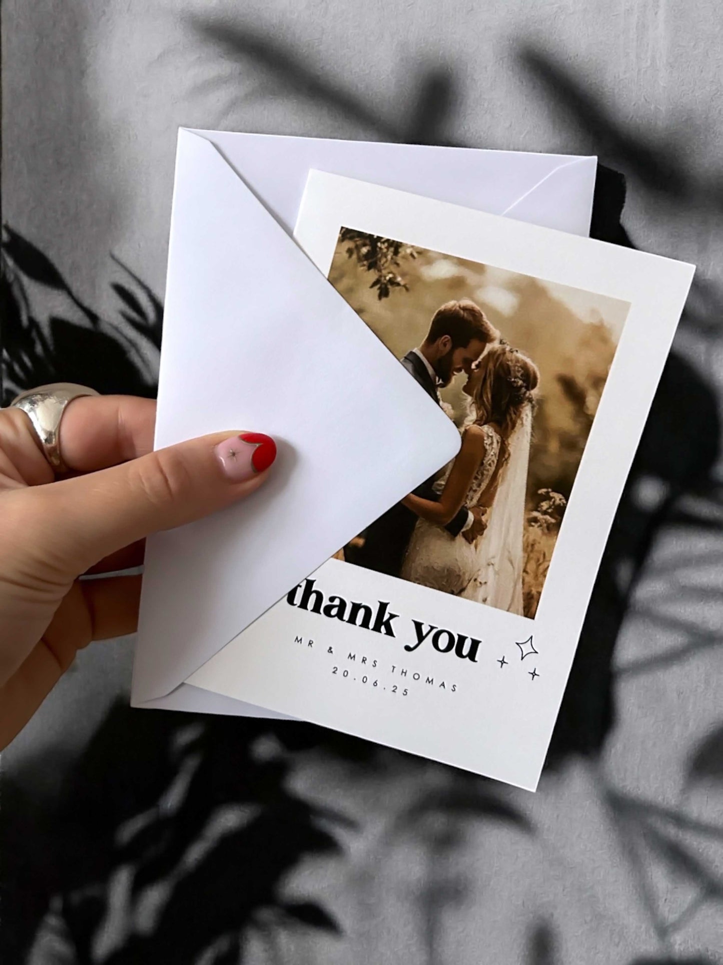 Ottilie Retro Wedding Thank You Card Digital Template