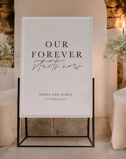 Our Forever Starts Now Sign - Ivy and Gold Wedding Stationery -  