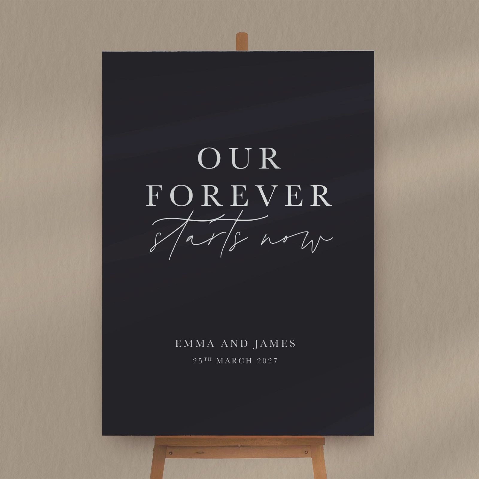 Our Forever Starts Now Sign  Ivy and Gold Wedding Stationery   