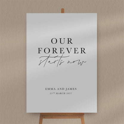 Our Forever Starts Now Sign  Ivy and Gold Wedding Stationery   