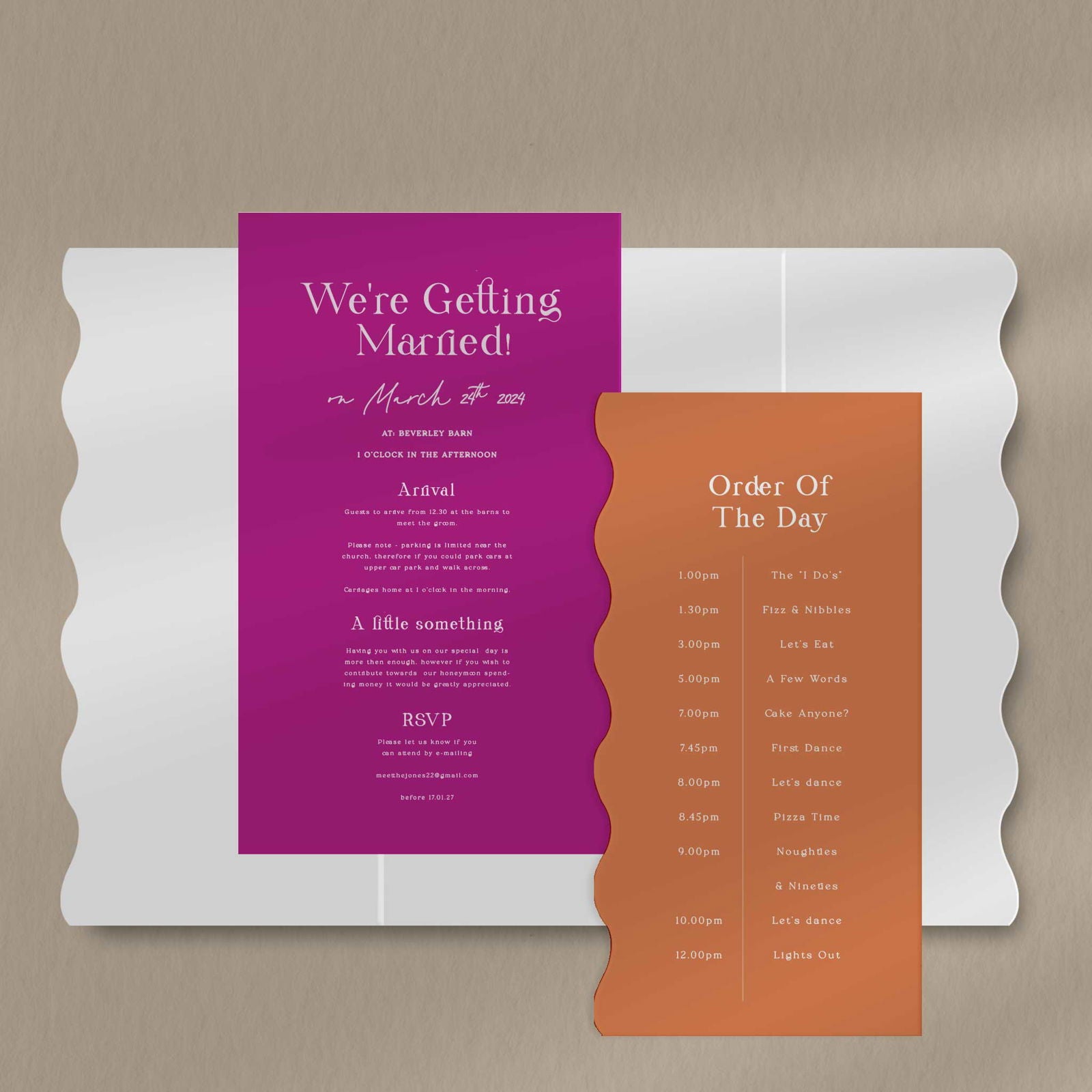 Paige | Modern Wedding Invite - Ivy and Gold Wedding Stationery -  