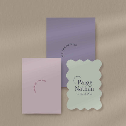 Paige | Modern Wedding Invite - Ivy and Gold Wedding Stationery -  