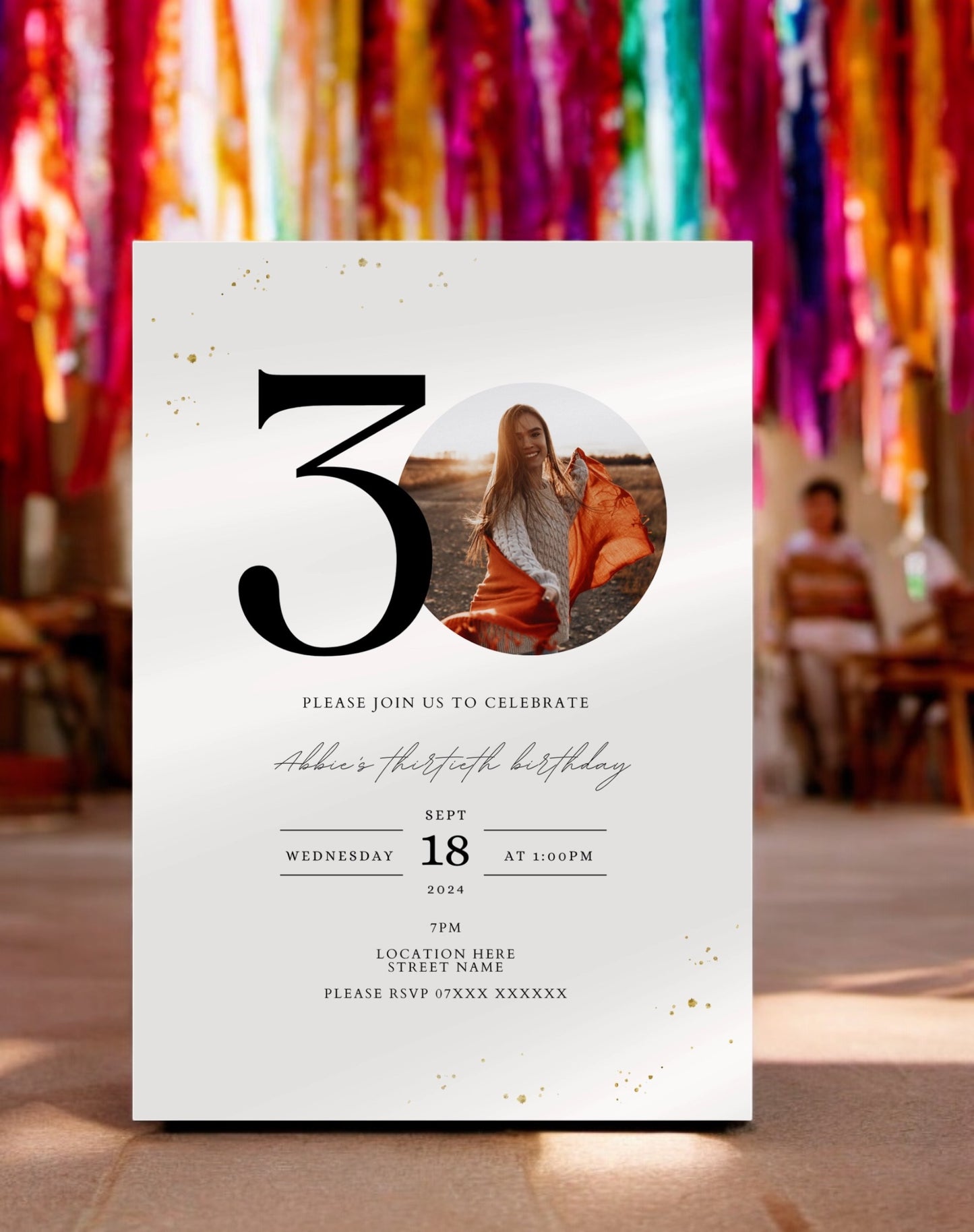 Abbie Photo Birthday Itinerary & Invitation - Ivy and Gold Wedding Stationery