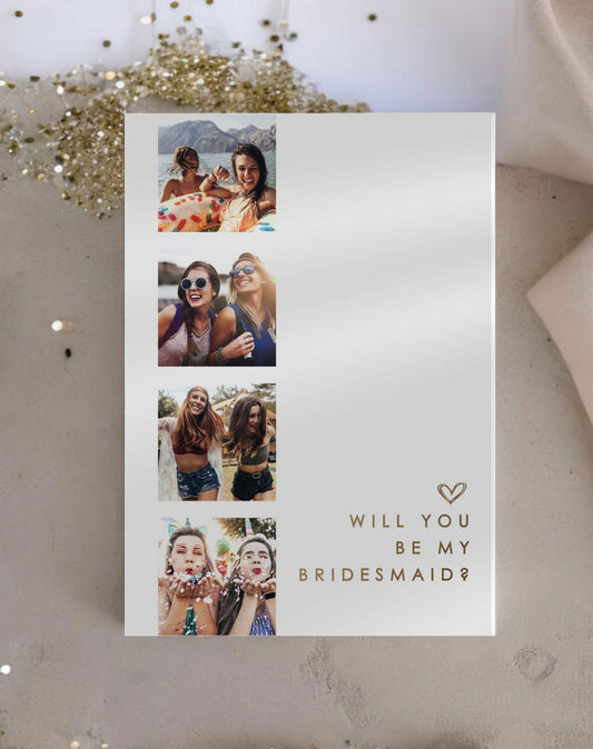 Photo Booth Bridesmaid Card - Ivy and Gold Wedding Stationery -  