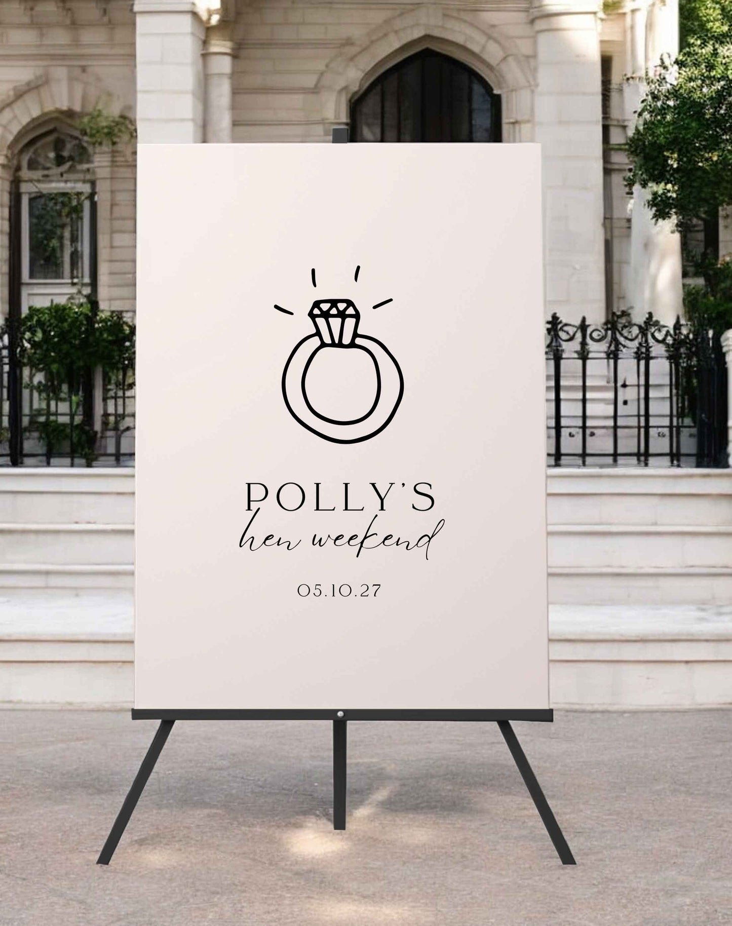 Polly Hen Party Ring Sign - Ivy and Gold Wedding Stationery