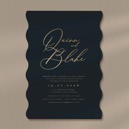 Quinn Evening Invitation  Ivy and Gold Wedding Stationery   