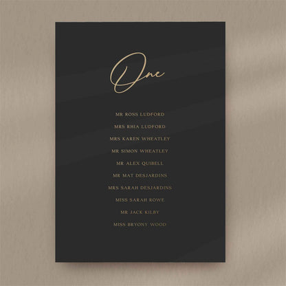 Quinn Seating Plan Card  Ivy and Gold Wedding Stationery   