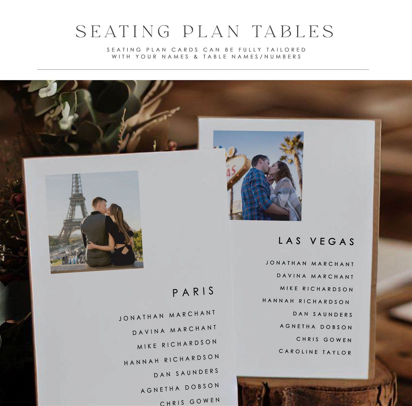Quinn Seating Plan Card  Ivy and Gold Wedding Stationery   