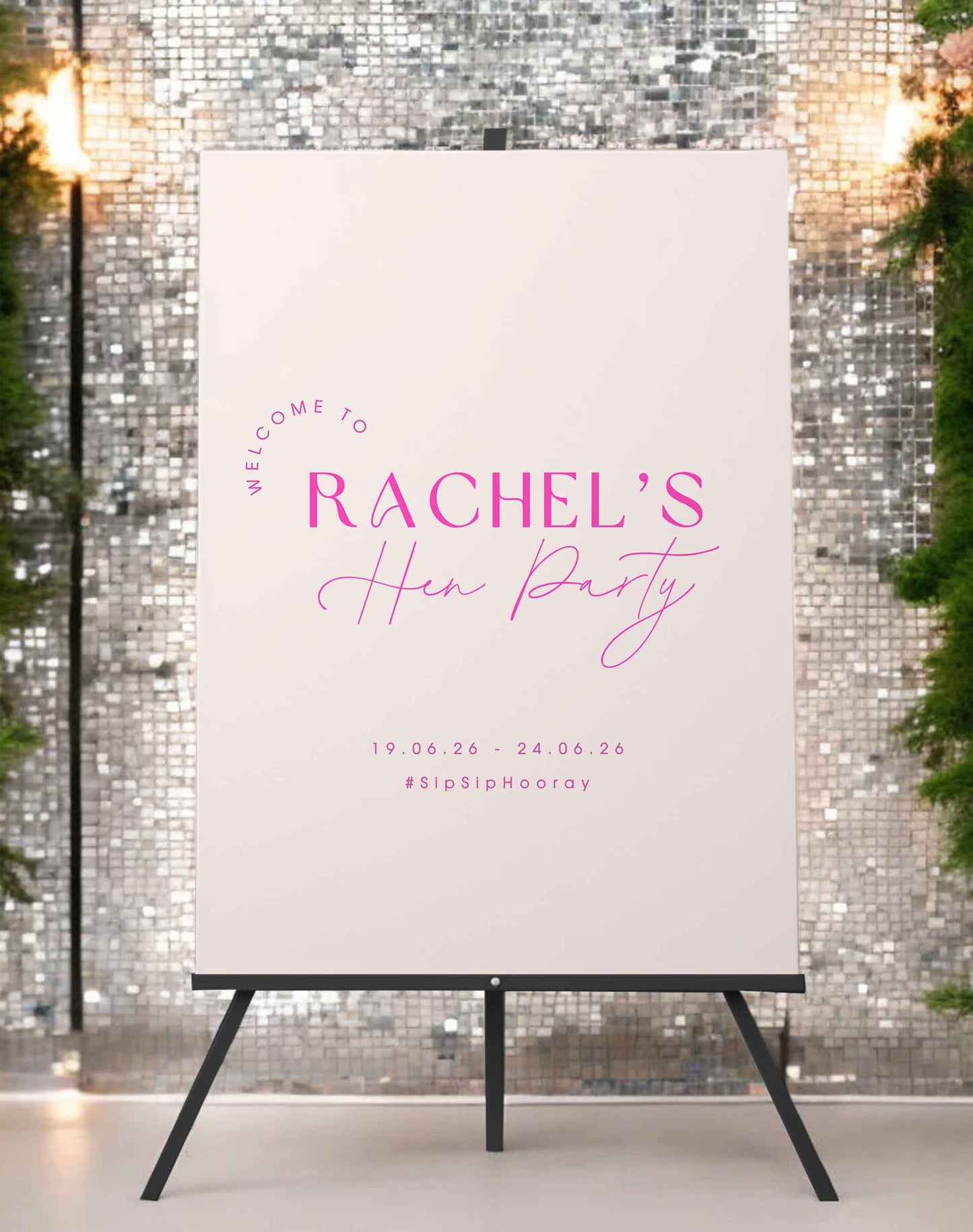 Rachel Modern Hen Party Sign - Ivy and Gold Wedding Stationery