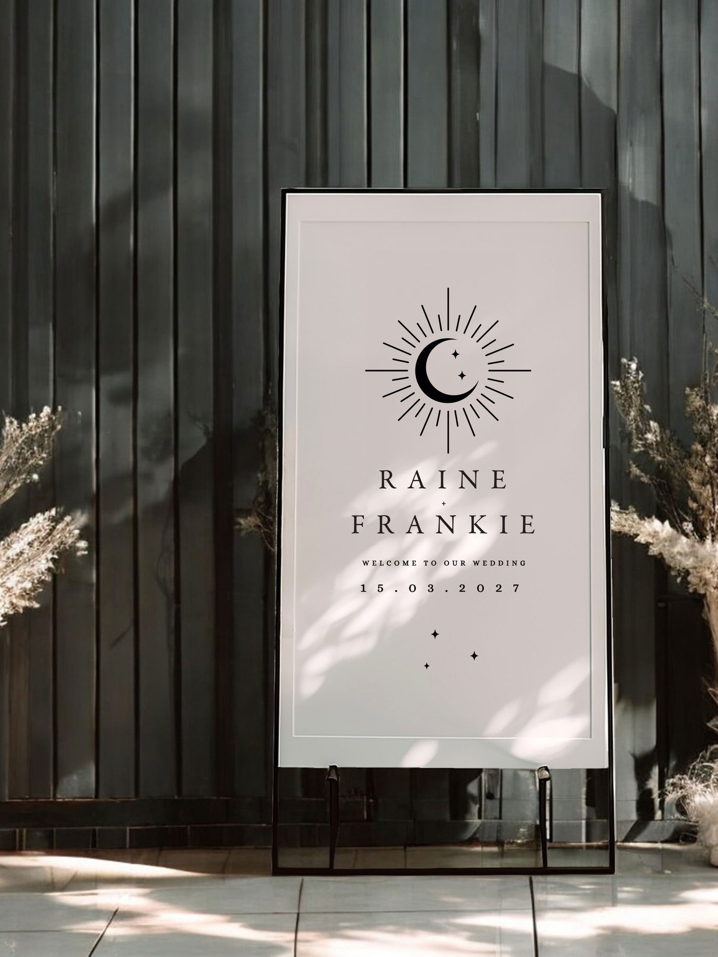 Raine | Moon Welcome Sign - Ivy and Gold Wedding Stationery