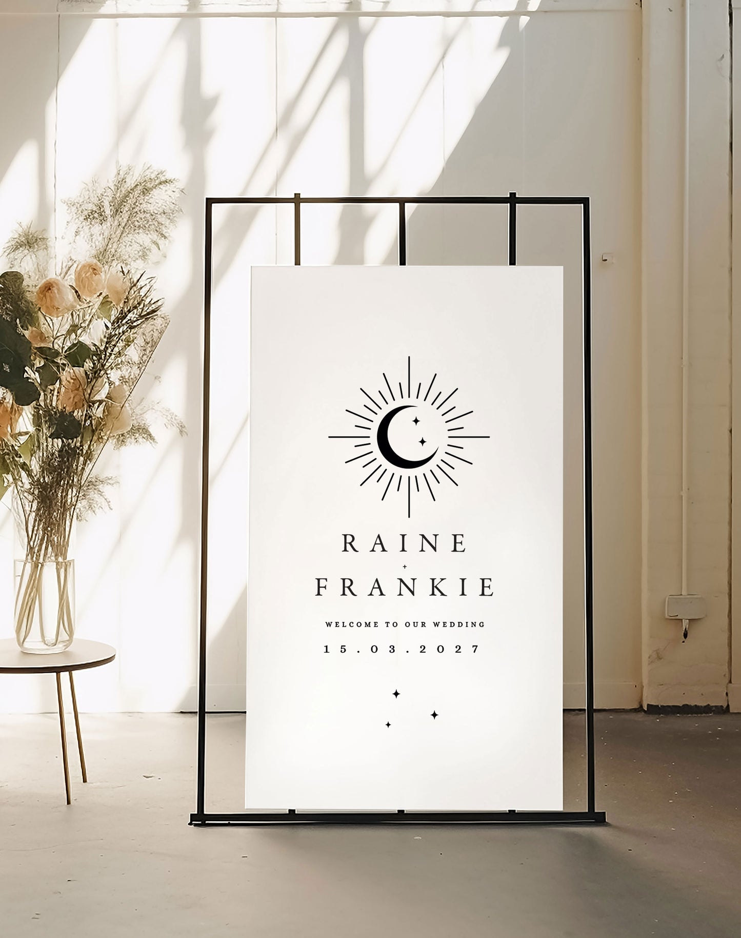 Raine | Moon Welcome Sign - Ivy and Gold Wedding Stationery