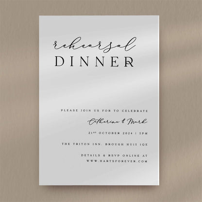 Rehearsal Dinner Invitation  Ivy and Gold Wedding Stationery   