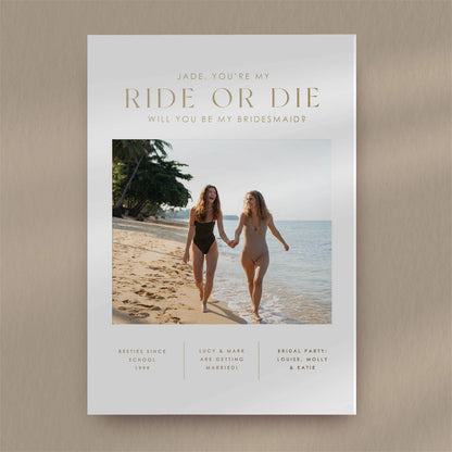 Ride Or Die Card  Ivy and Gold Wedding Stationery   