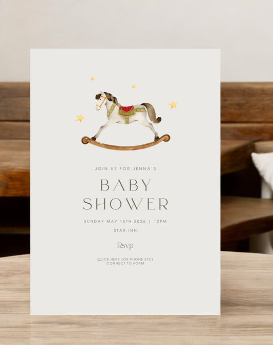 Rocking Horse Baby Shower Invitation