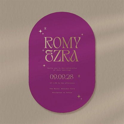 Romy | Boho Wedding Invitations  Ivy and Gold Wedding Stationery   