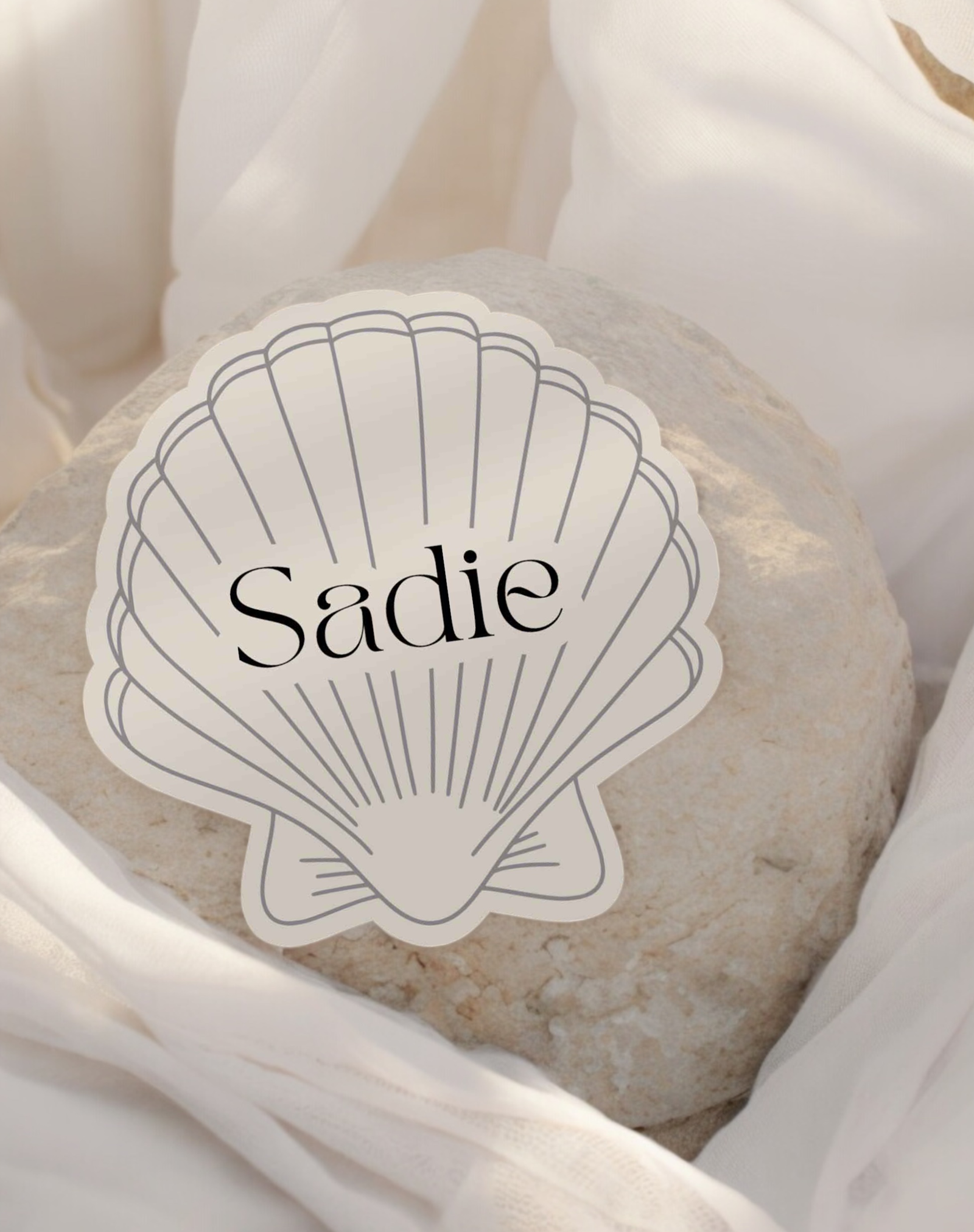 Sadie | Shell Place Card - Ivy and Gold Wedding Stationery -  