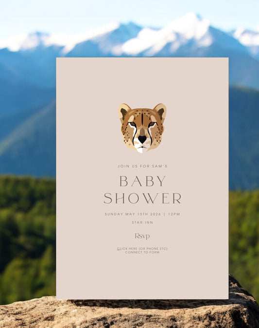 Sam Cheetah Baby Shower Invite