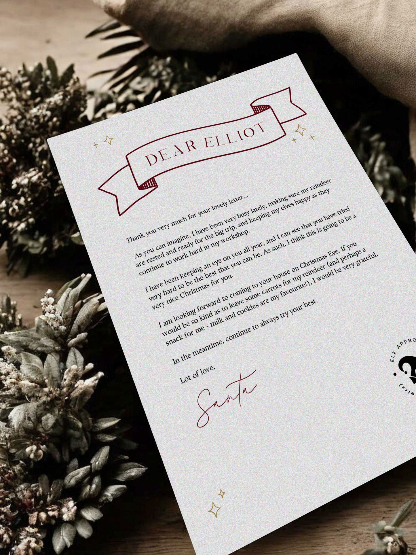 Personalised Letter from Santa Claus Digital Template