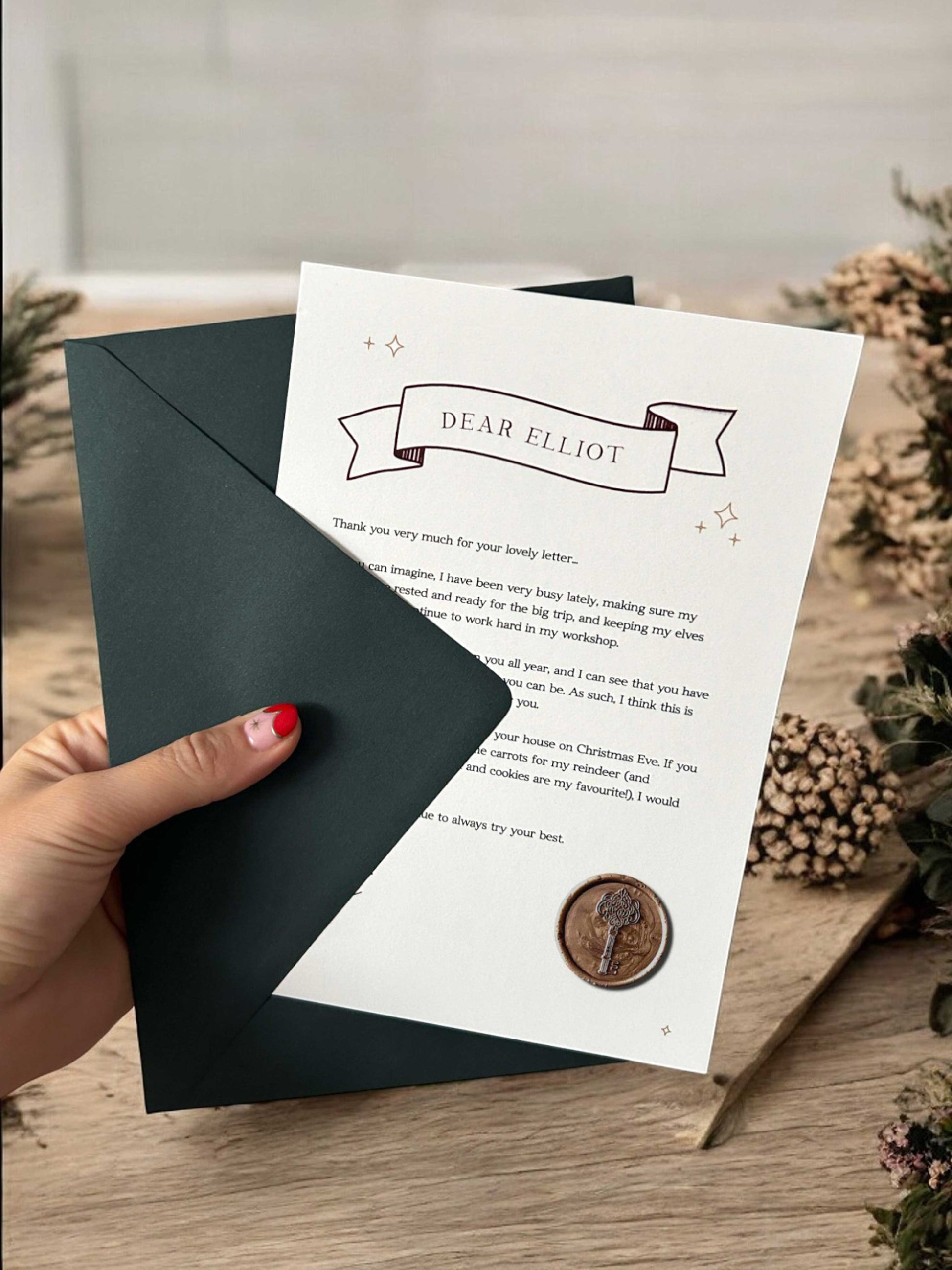 Letter From Santa - Ivy and Gold Wedding Stationery